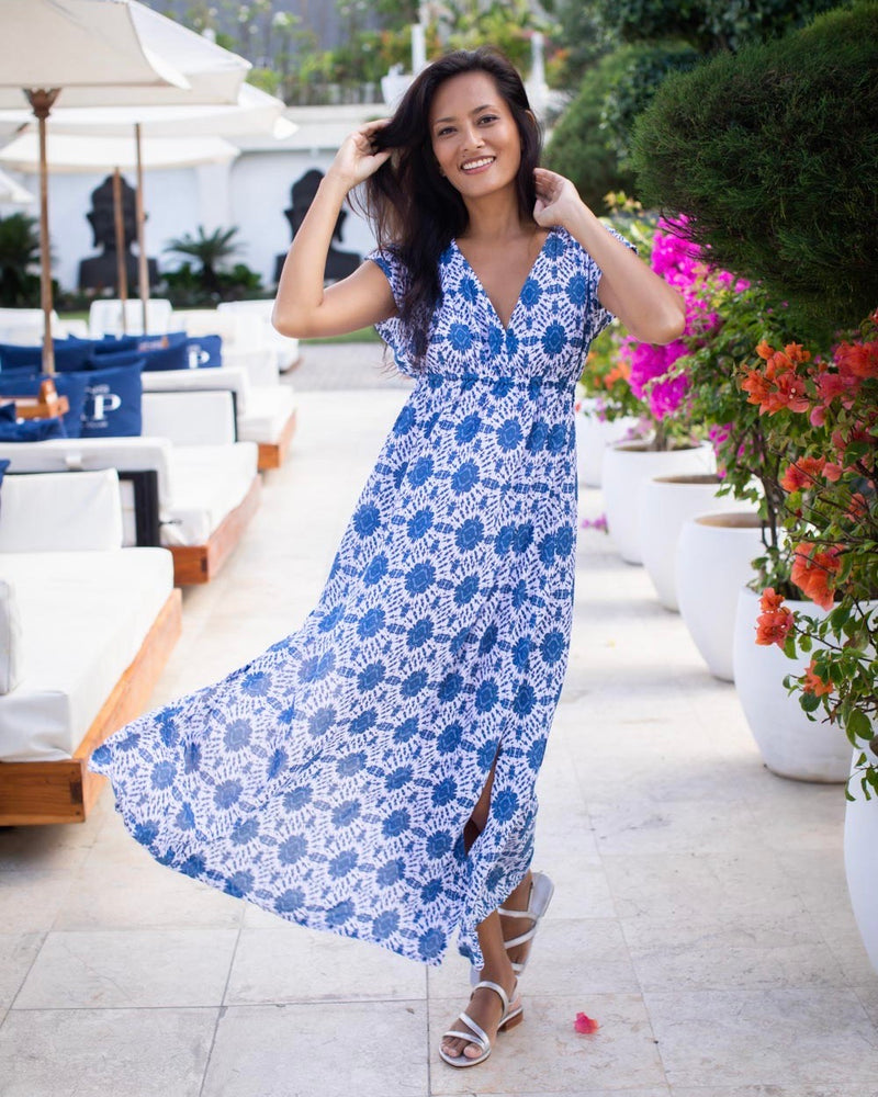 Gabriella Dress- Navy Dahlia