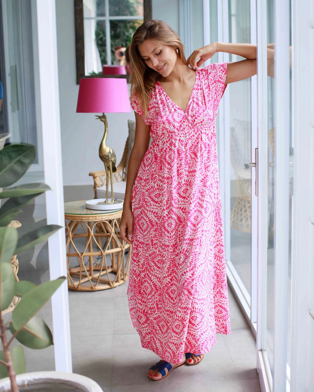 Gabriella Dress - Pink Flower Burst
