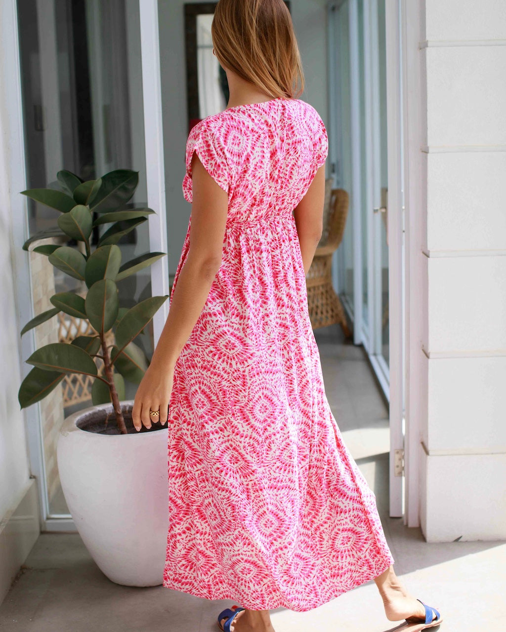 Gabriella Dress - Pink Flower Burst