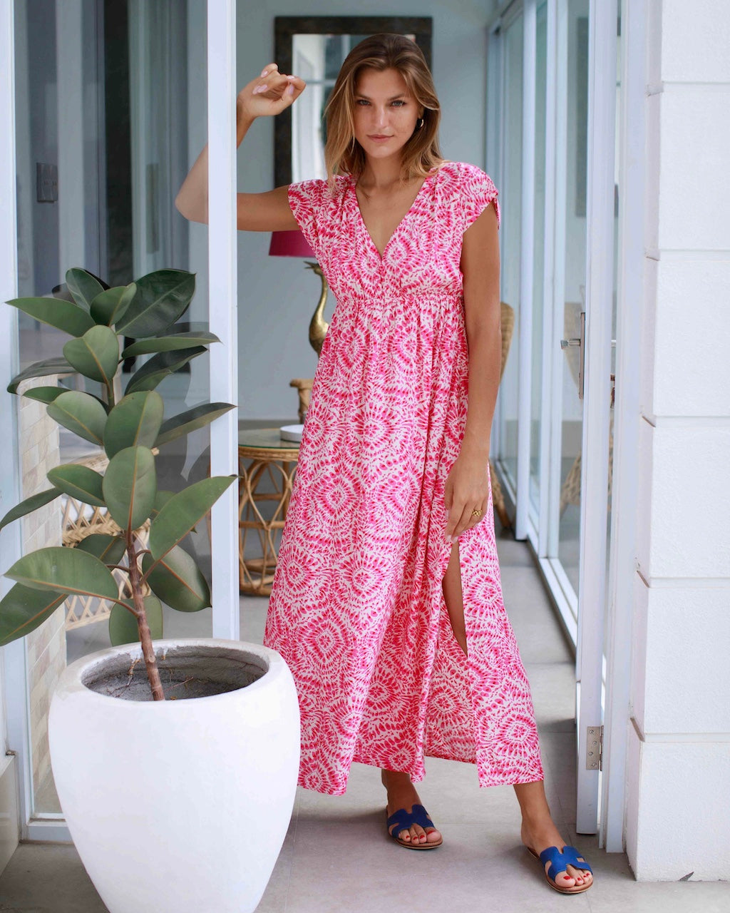 Gabriella Dress - Pink Flower Burst