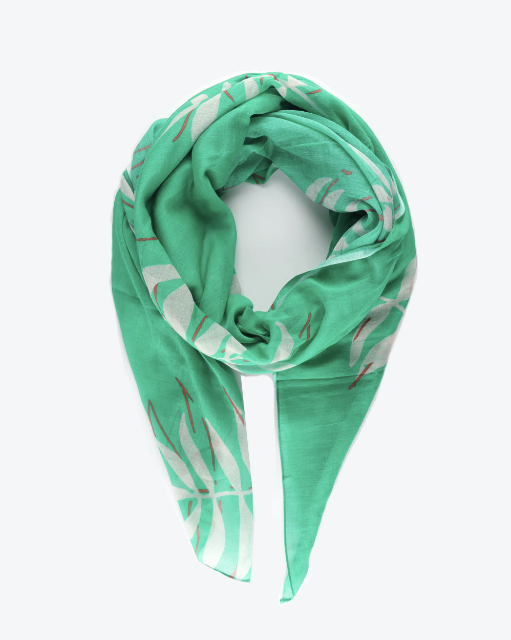 Green Tropical Palm Leaf Scarf
