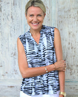 Haddi Top - Black Peg Tie Dye