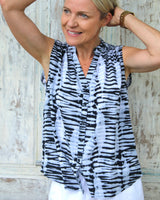 Haddi Top - Black Peg Tie Dye