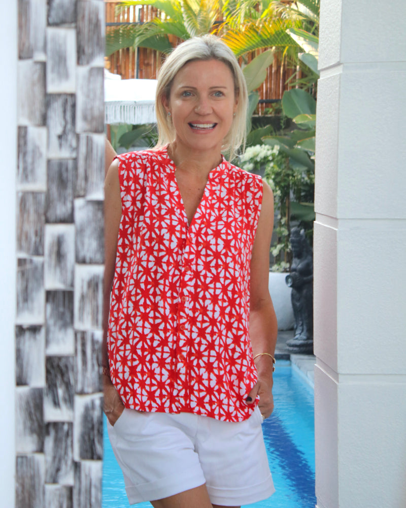 Haddi Top - Red Star Batik
