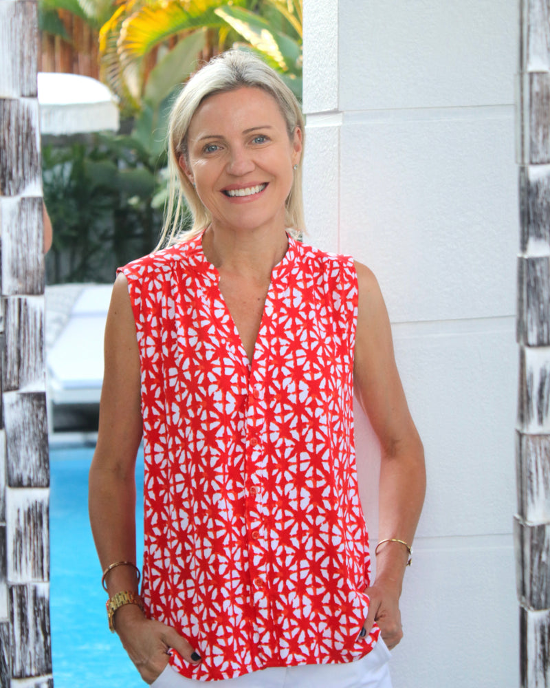 Haddi Top - Red Star Batik