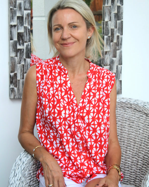 Haddi Top - Red Star Batik