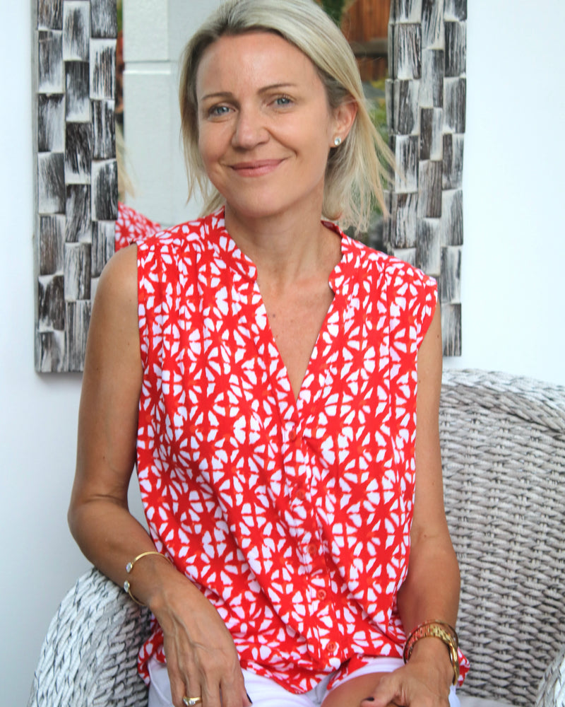 Haddi Top - Red Star Batik