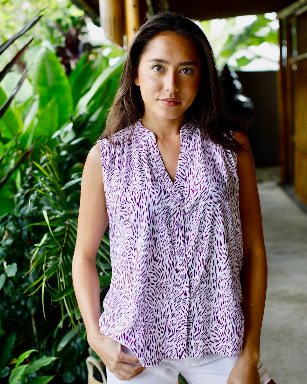 Haddi Top - Lavender Small Tiger