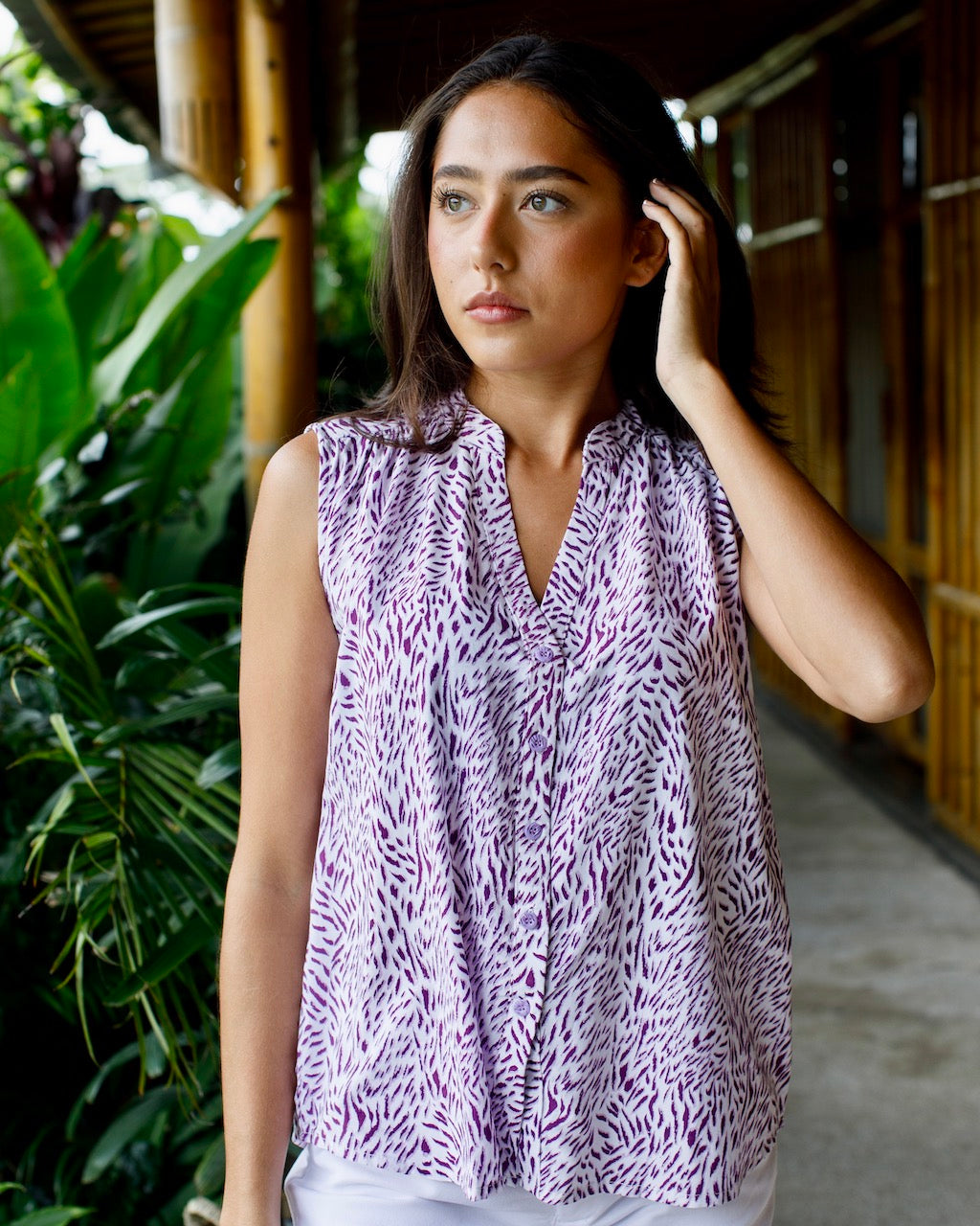 Haddi Top - Lavender Small Tiger