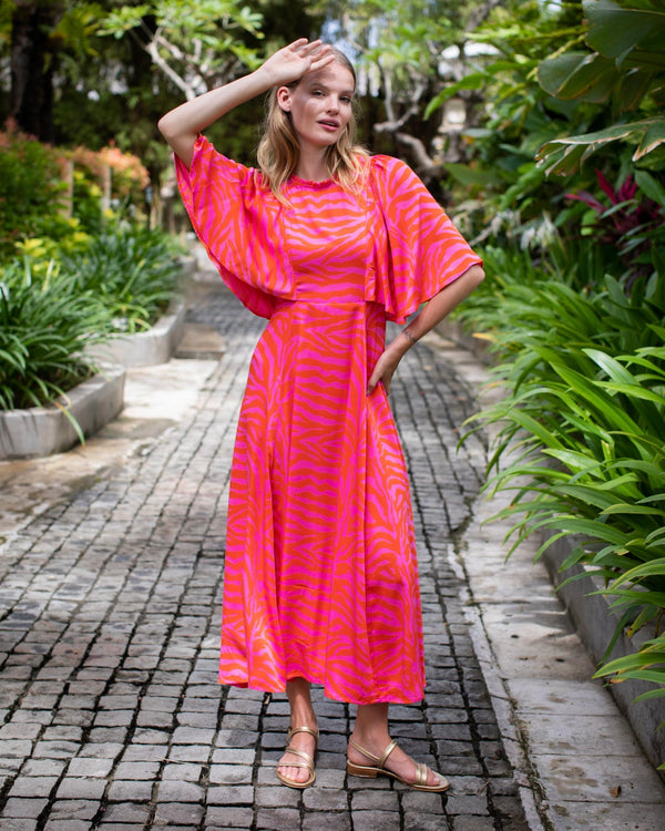 Hannah Dress - Red/Pink Zebra