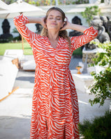 Harlow Dress - Orange Zebra