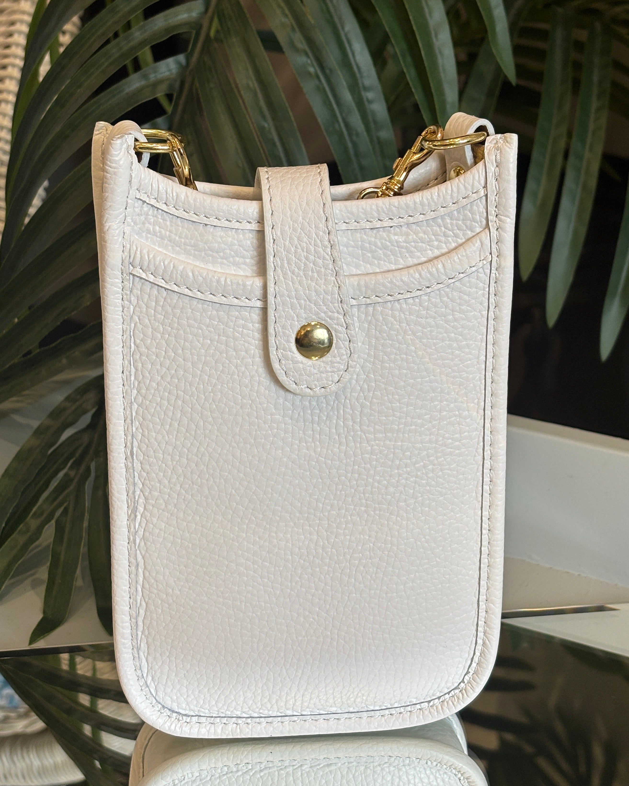 Cortona Leather Phone Bag - White