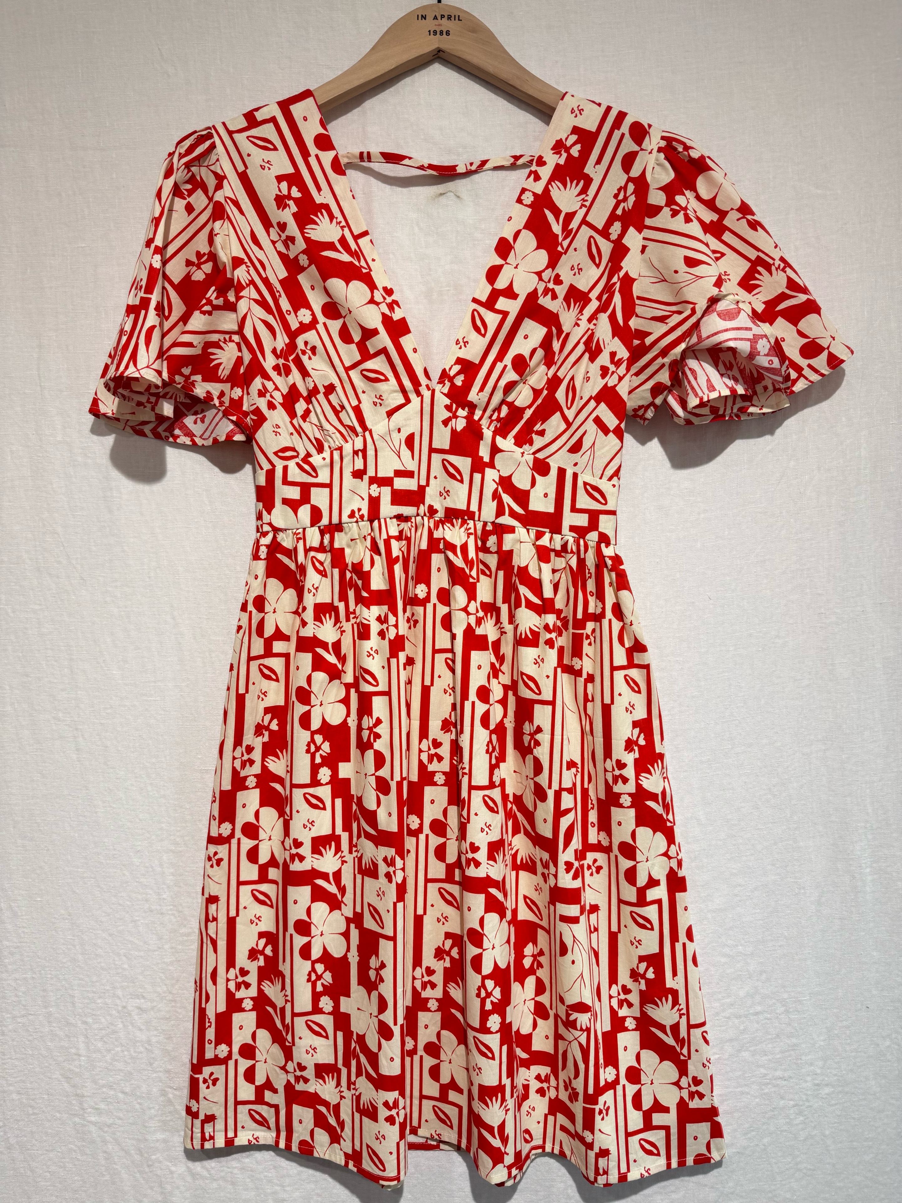 Jodi Short Dress - Red/White