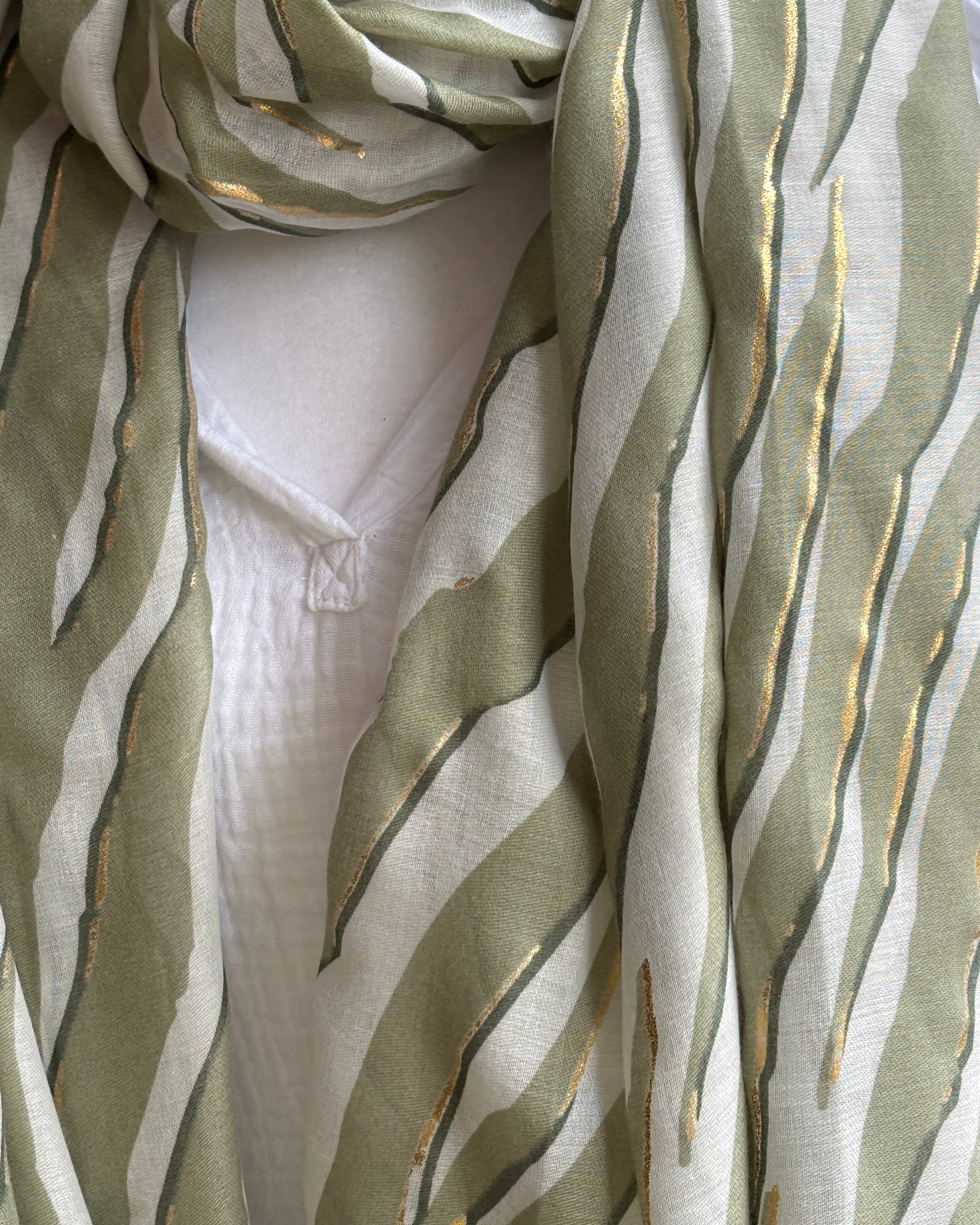 Khaki & Gold Zebra Scarf