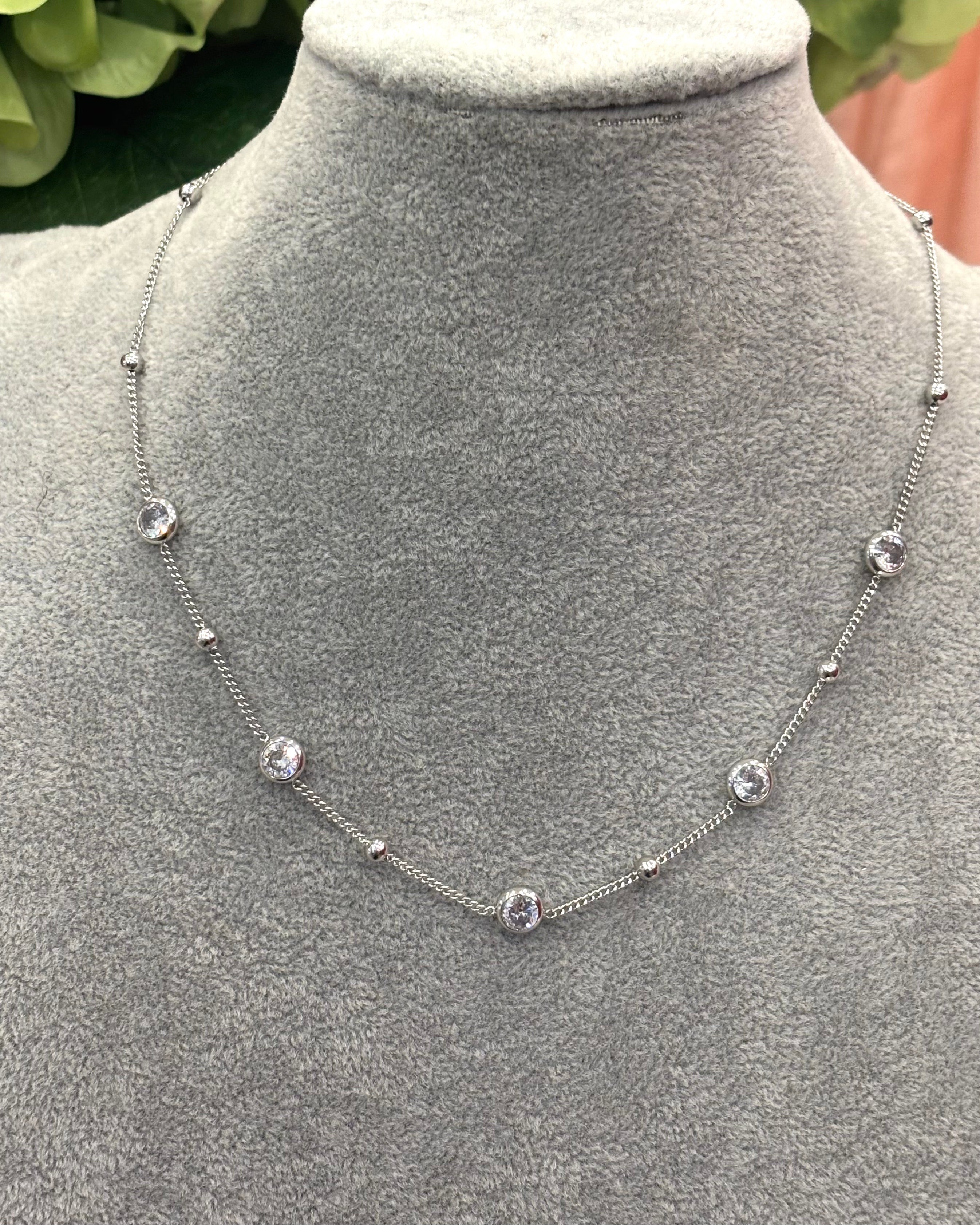 Diora - Round Diamanté Necklace
