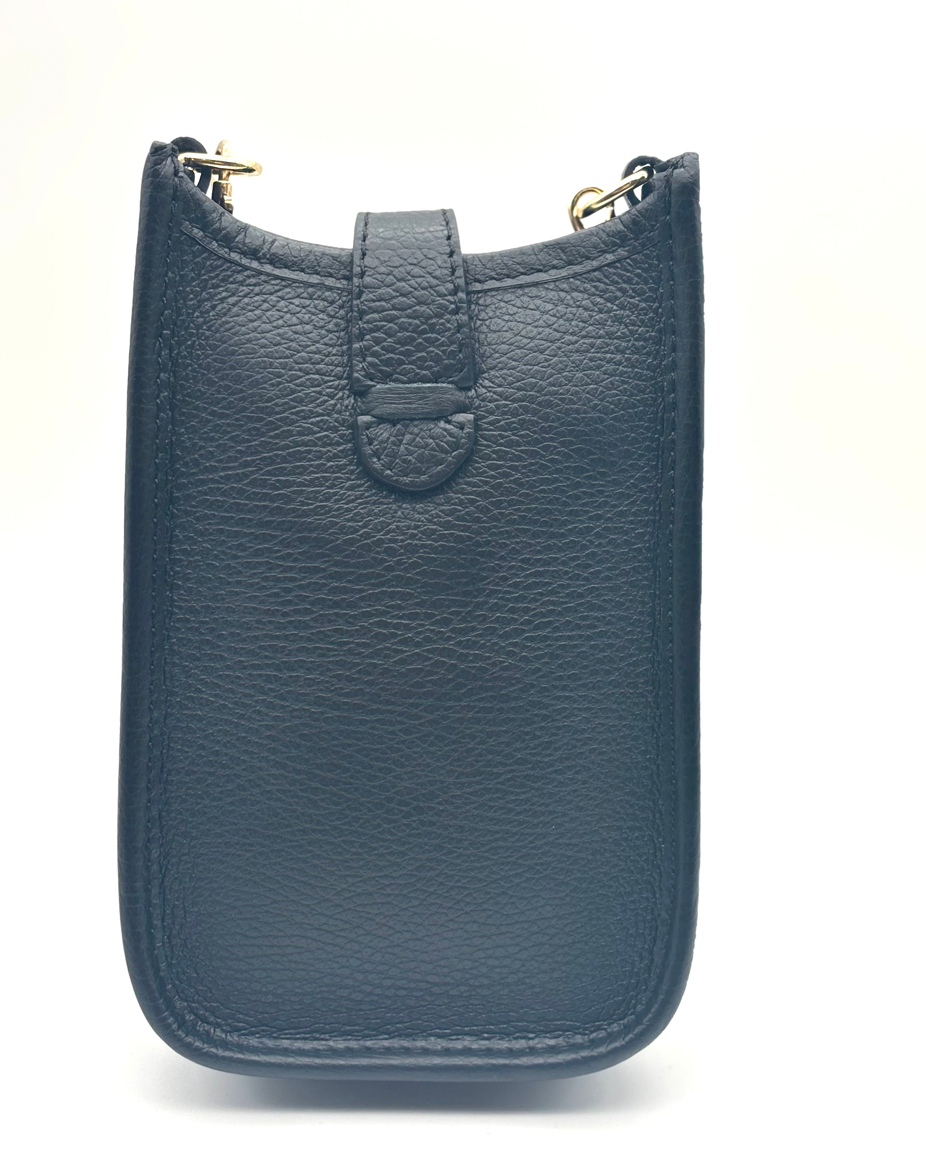 Cortona Raffia/Leather Phone Bag - Black
