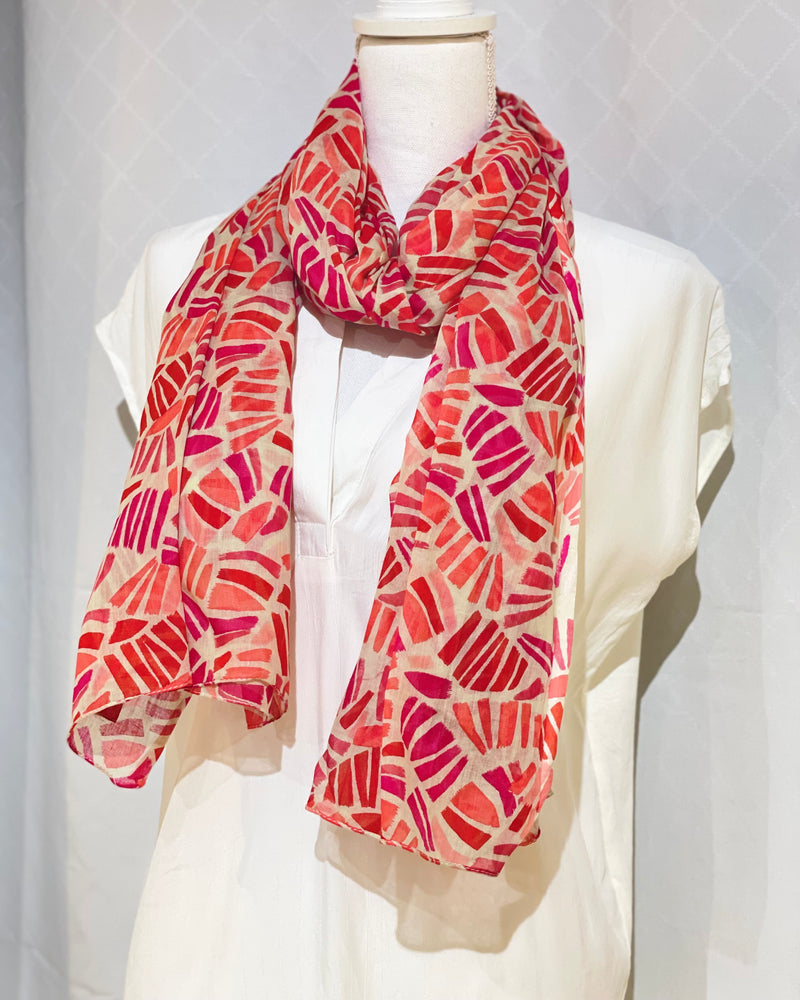 Pink Orange Abstract Scarf