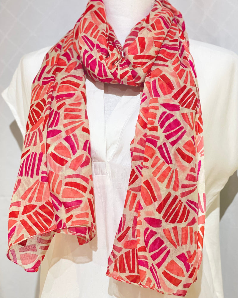 Pink Orange Abstract Scarf