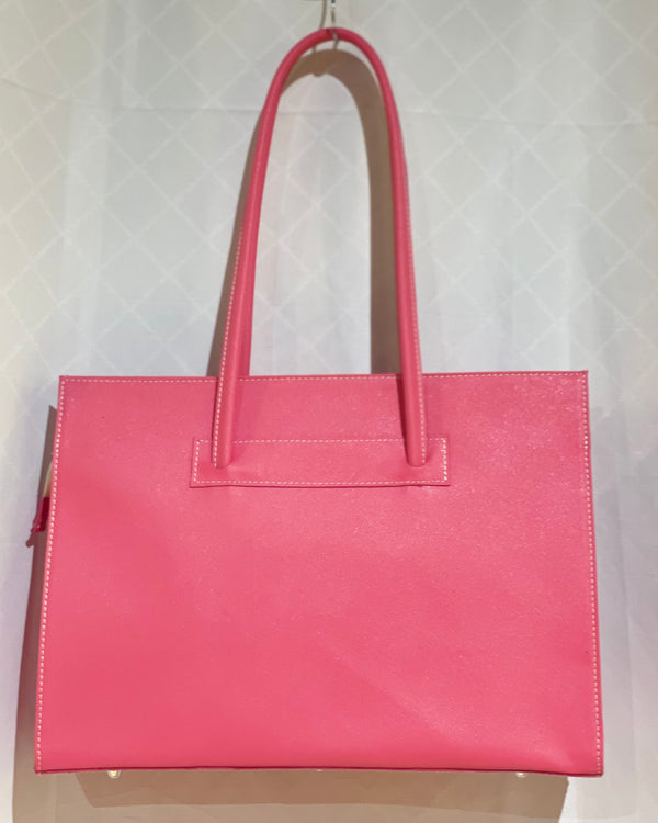 Carla Structured Tote Bag - Candy Pink