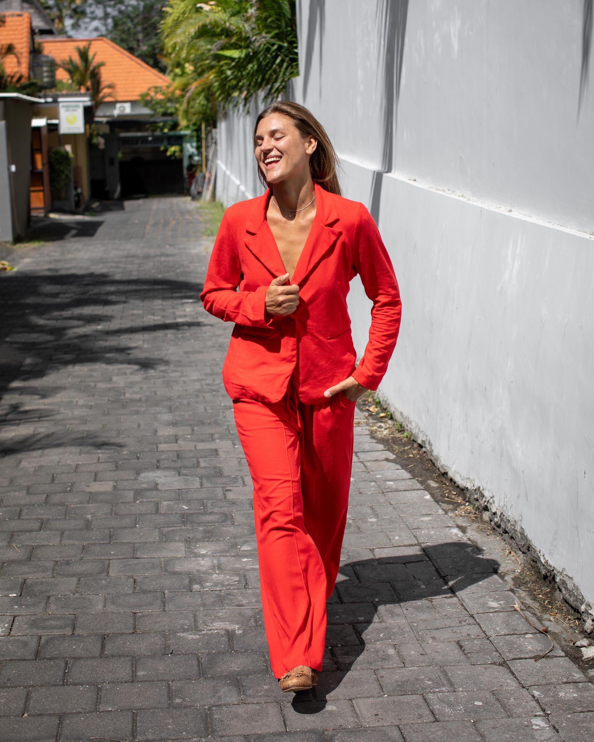 Inez Trousers - Mandarin Red