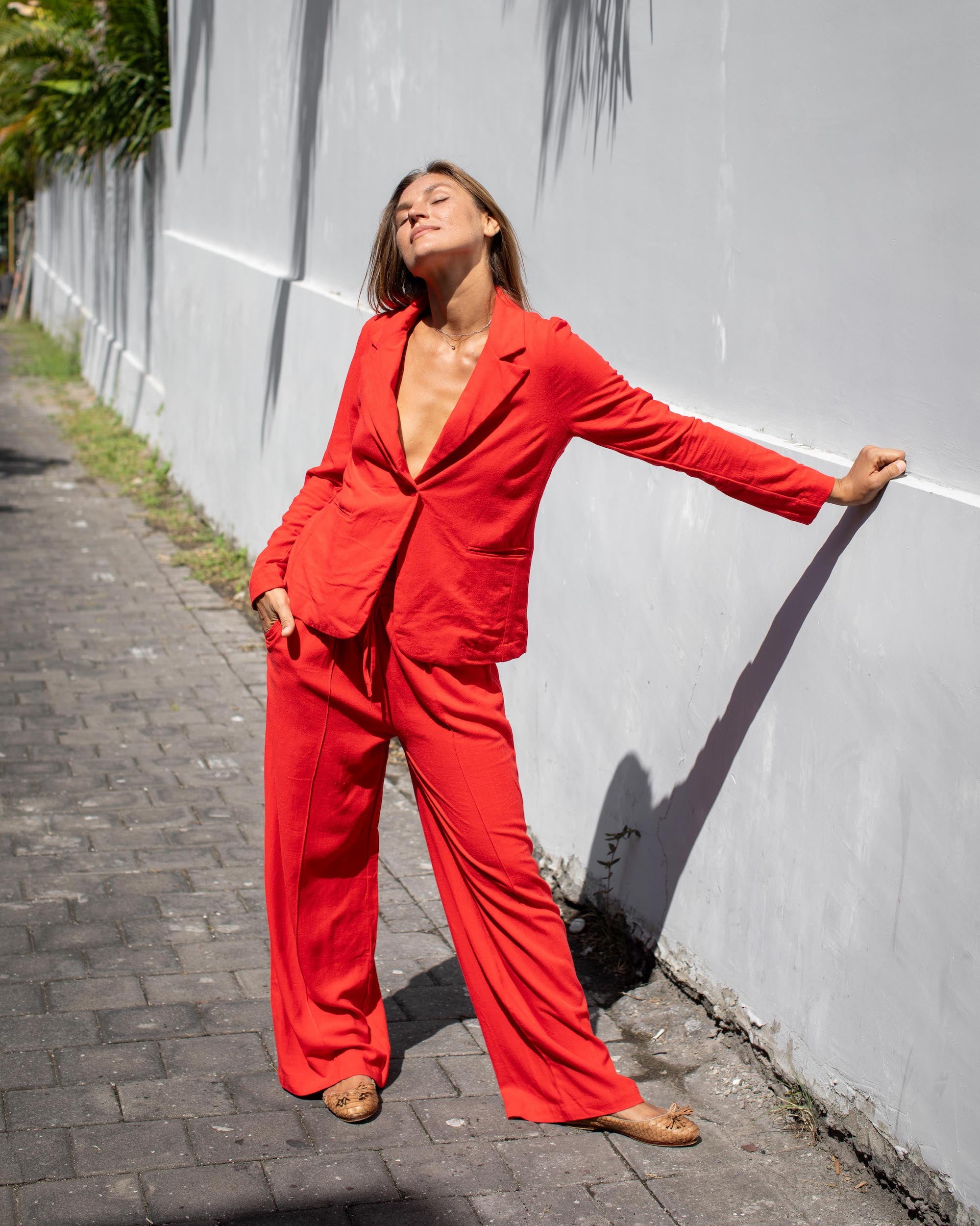 Inez Trousers - Mandarin Red