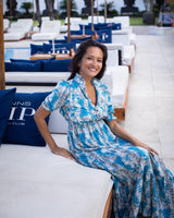 Jo Dress - Grey/Turquoise Tie Dye