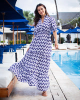 Jo Dress - Navy Chevron