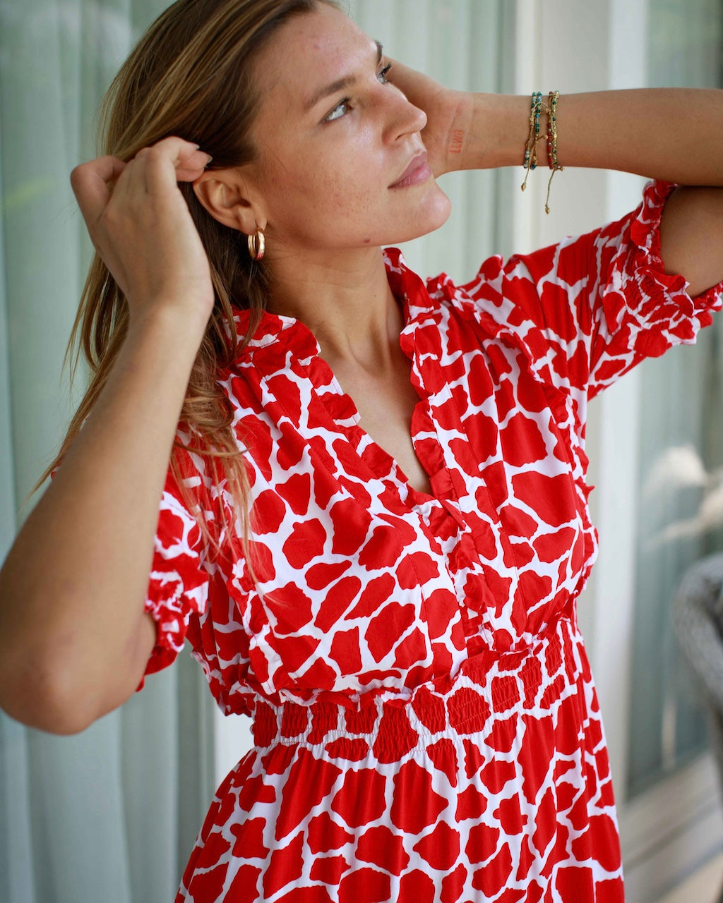 Jo Dress - Red Giraffe