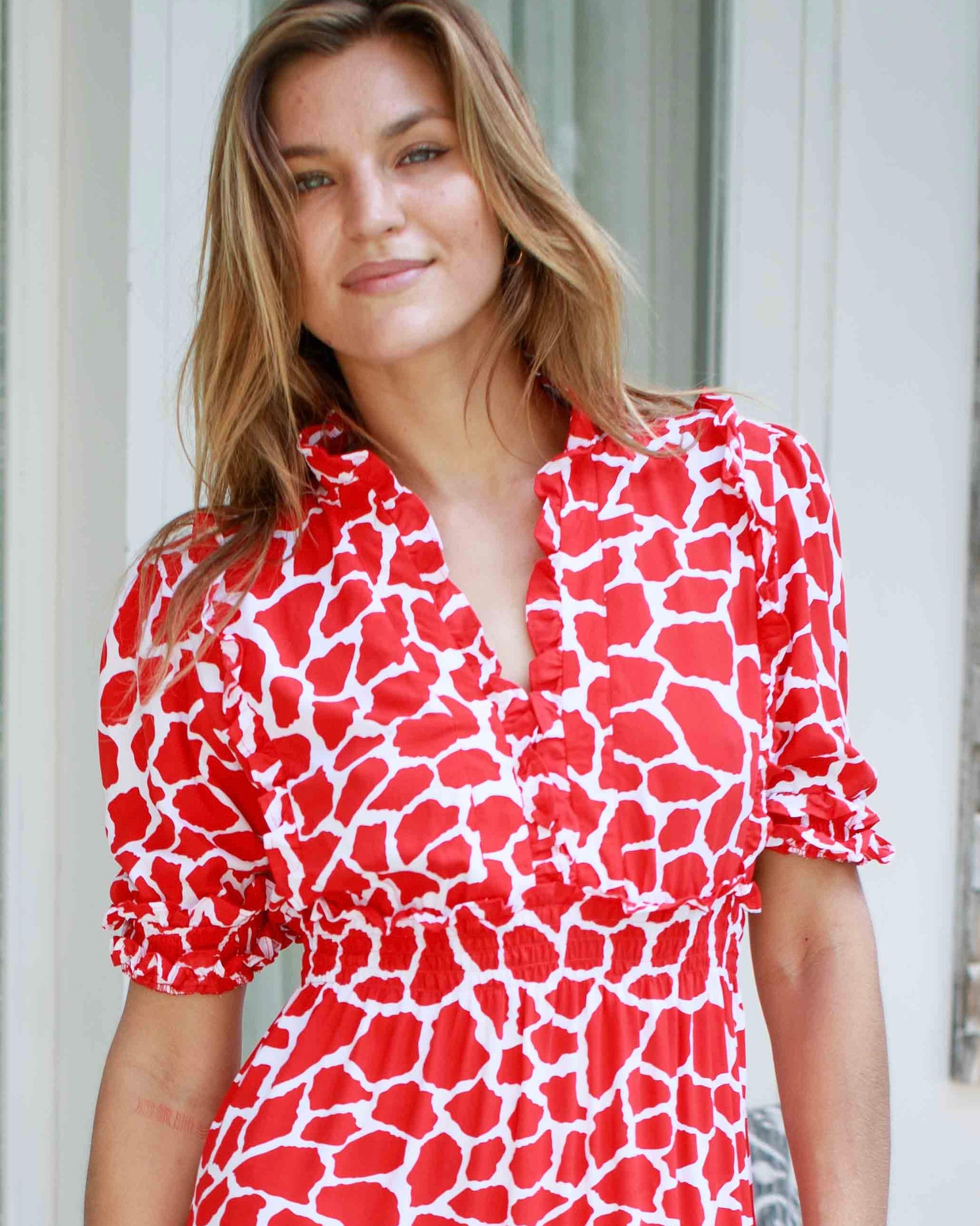 Jo Dress - Red Giraffe