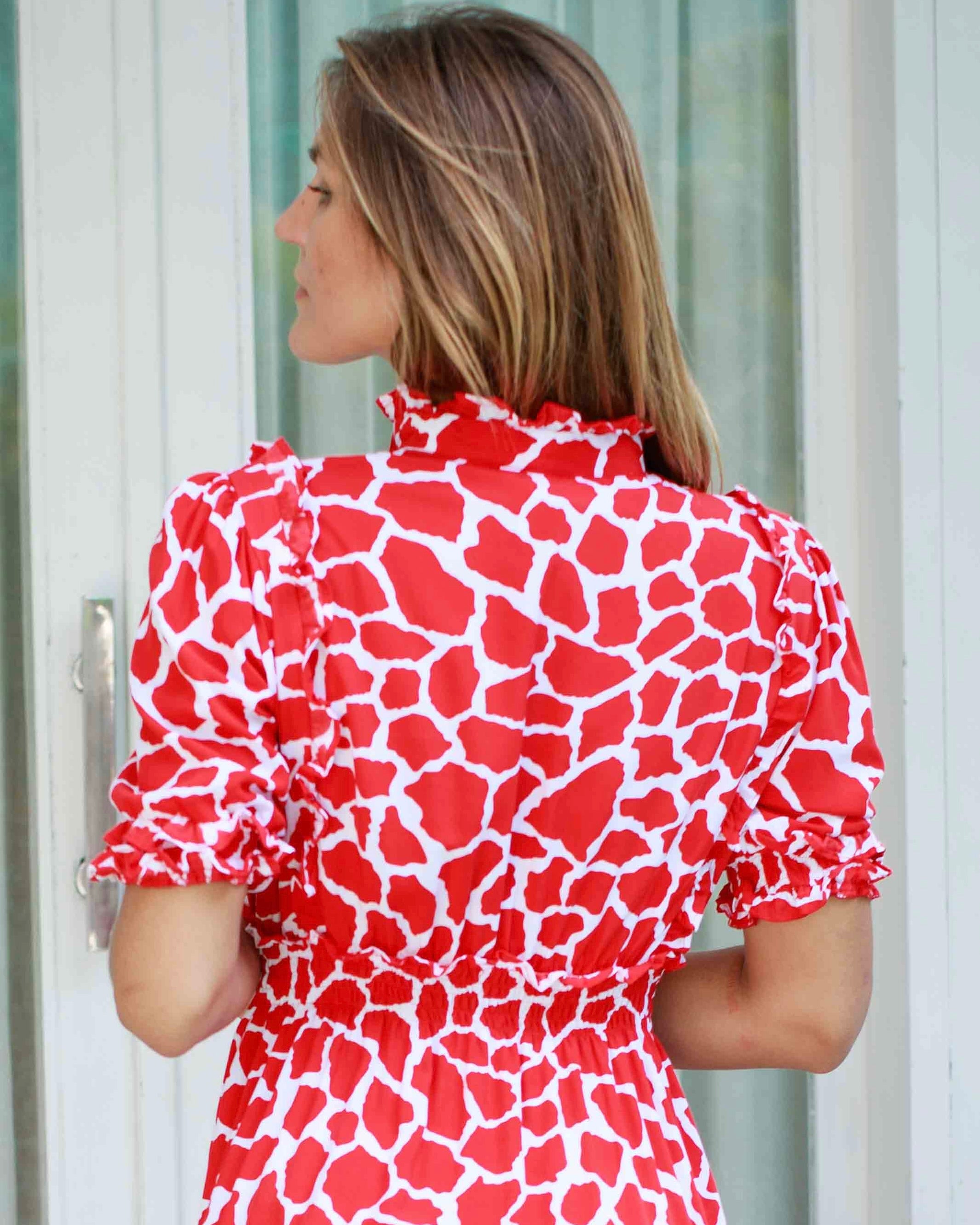 Jo Dress - Red Giraffe