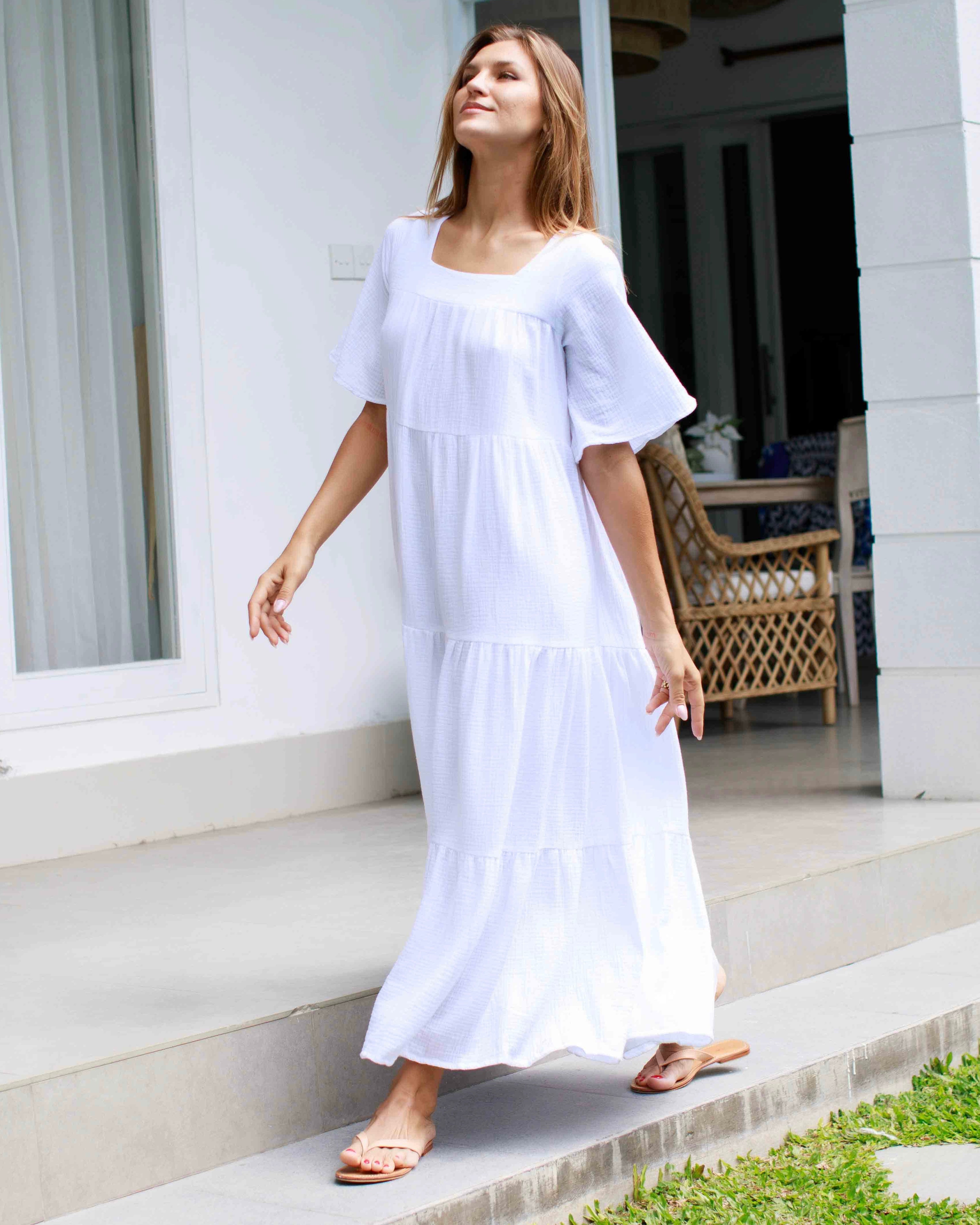 Joya Long Dress - White