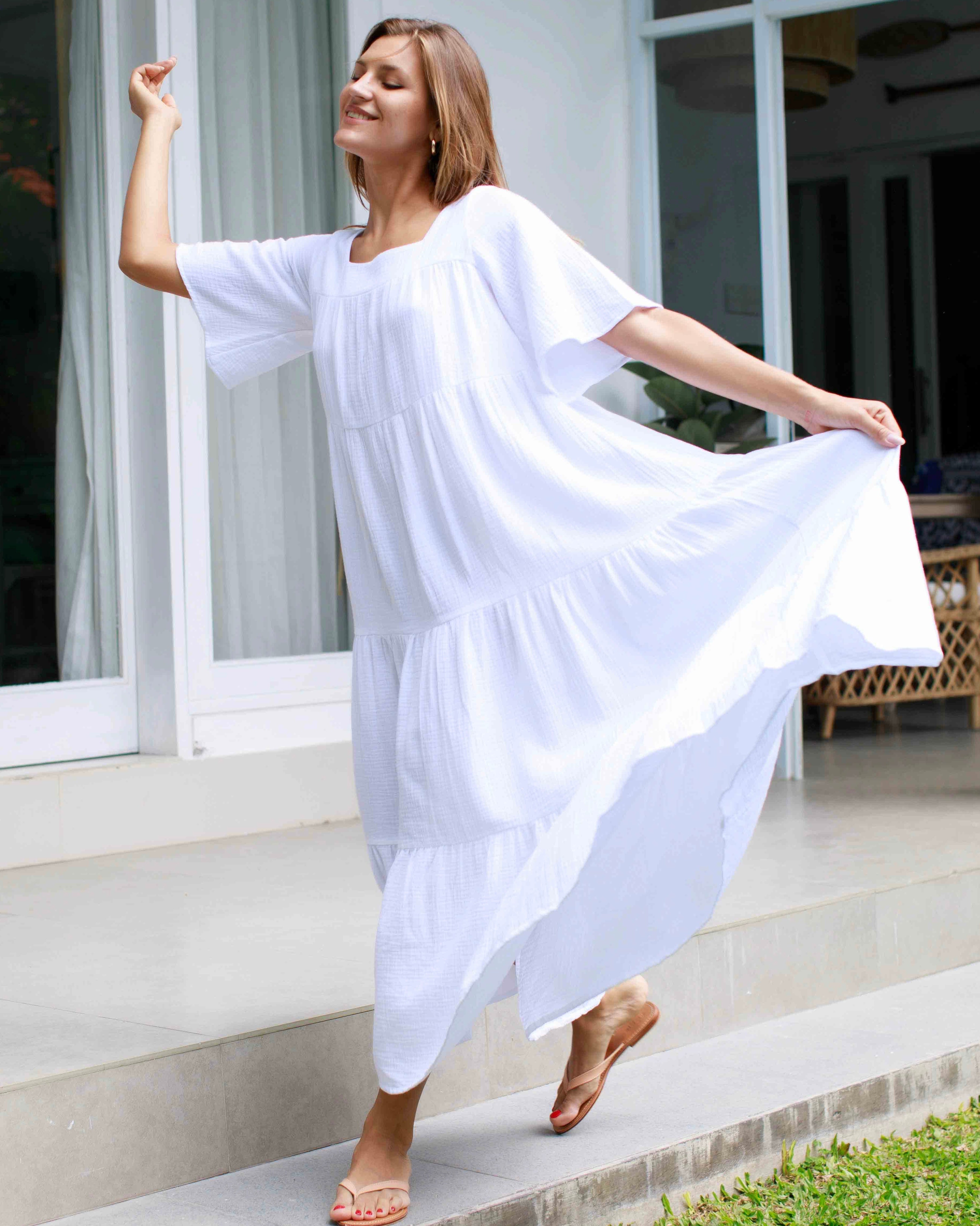 Joya Long Dress - White