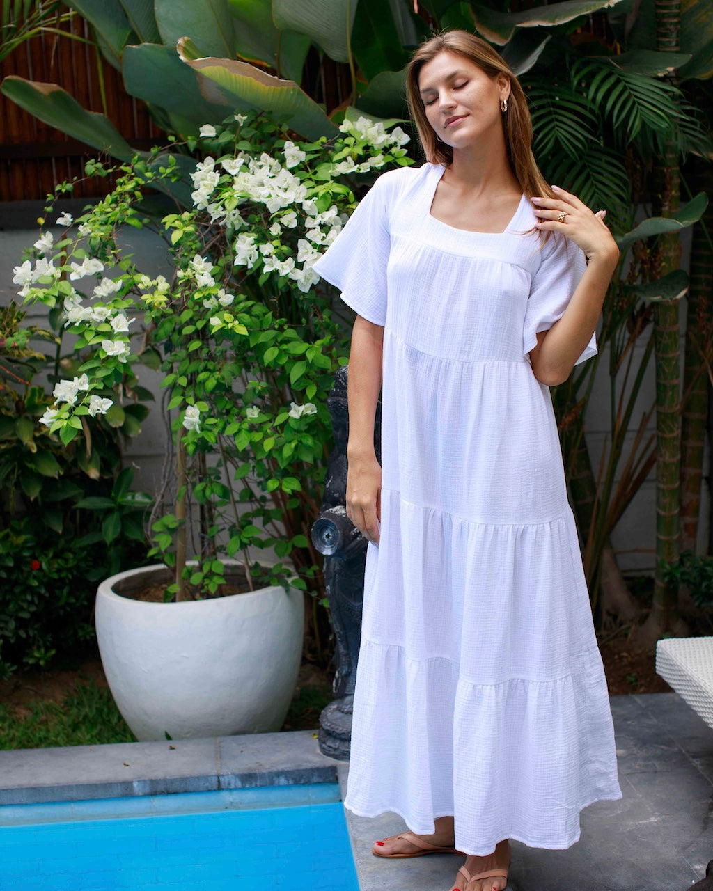 Joya Long Dress - White