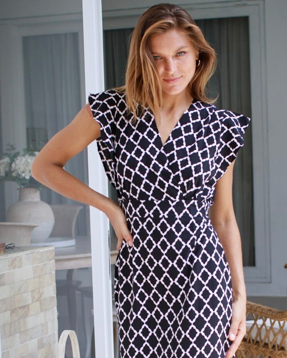 Julia Dress - Black&White Marquis