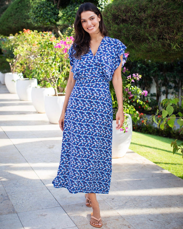 Julia Dress - Navy Ginkgo