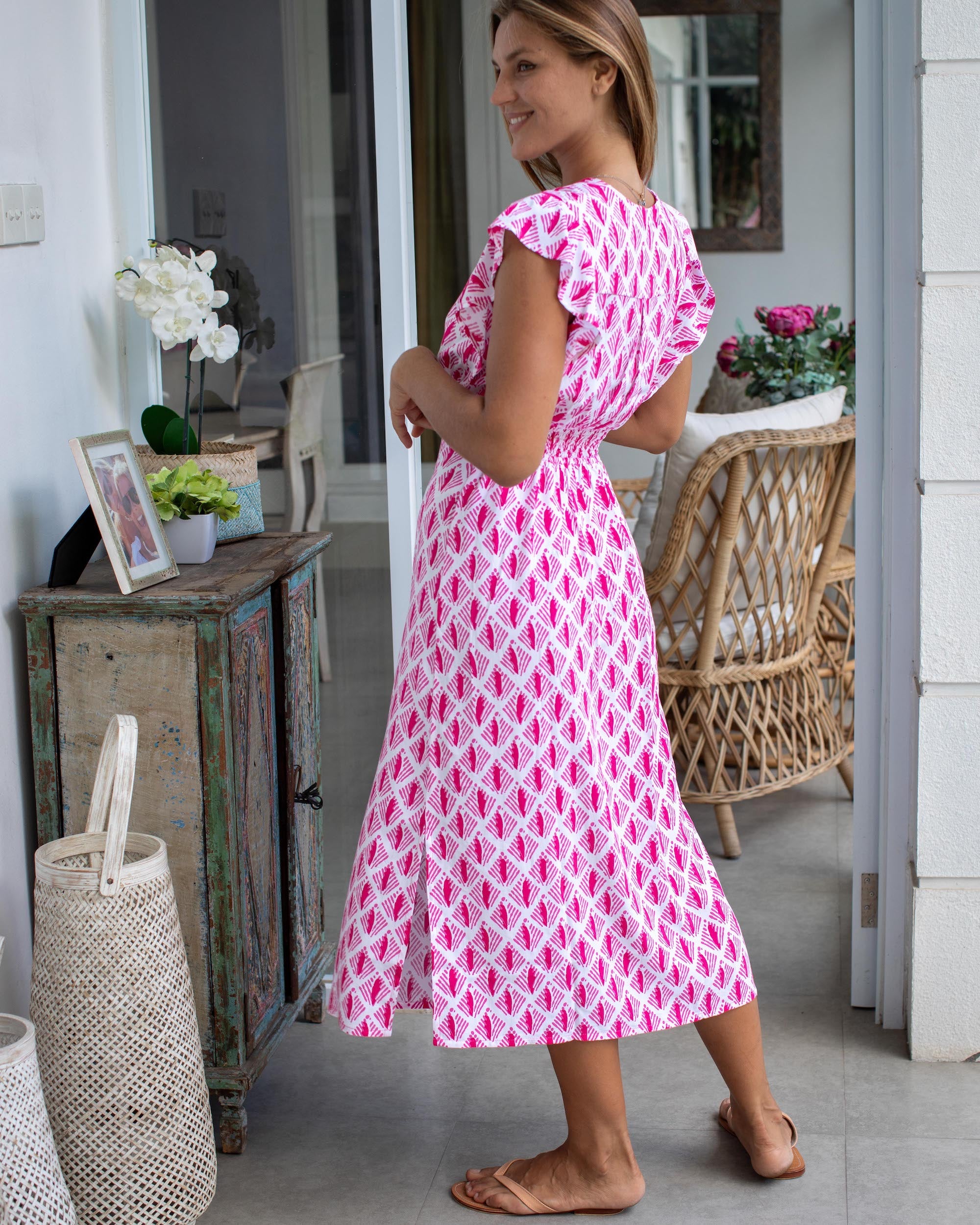 Julia Dress - Pink Arrow