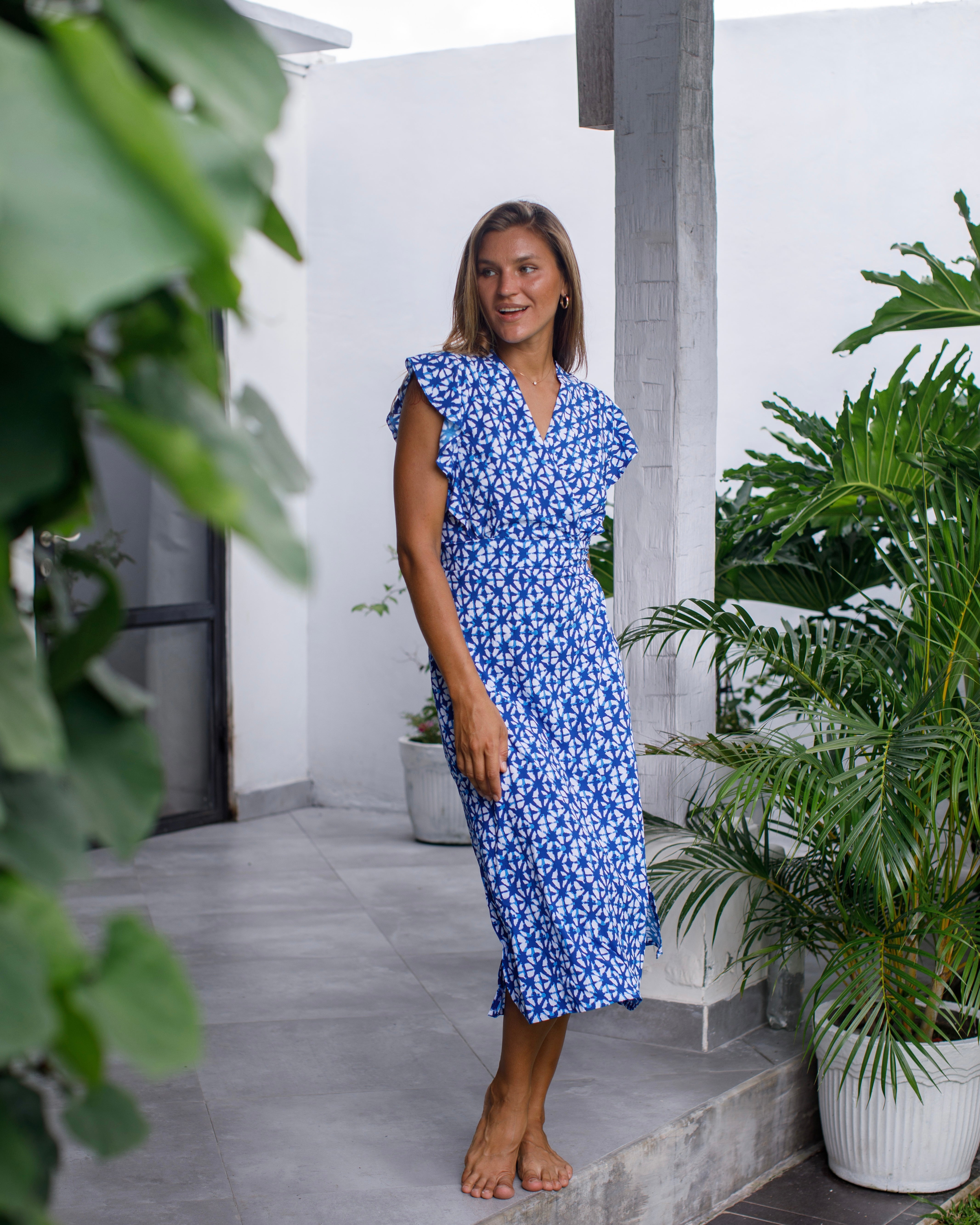 Julia Dress - Malibu Blue Star Batik