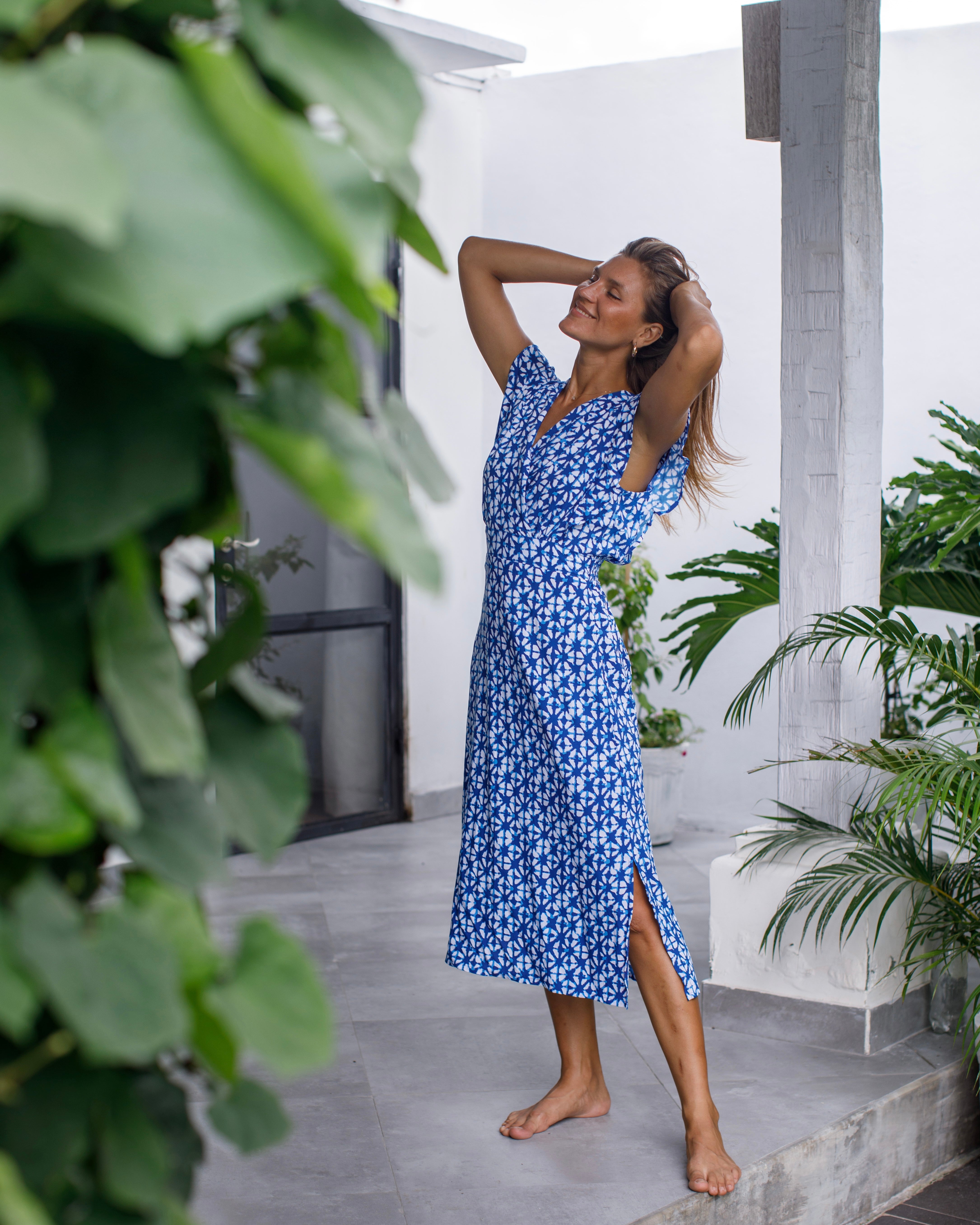 Julia Dress - Malibu Blue Star Batik