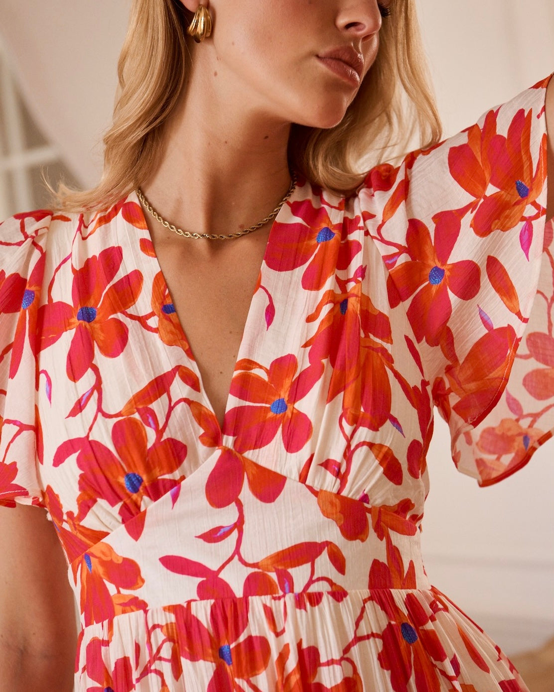 Juliette Dress – Large Pink Flower