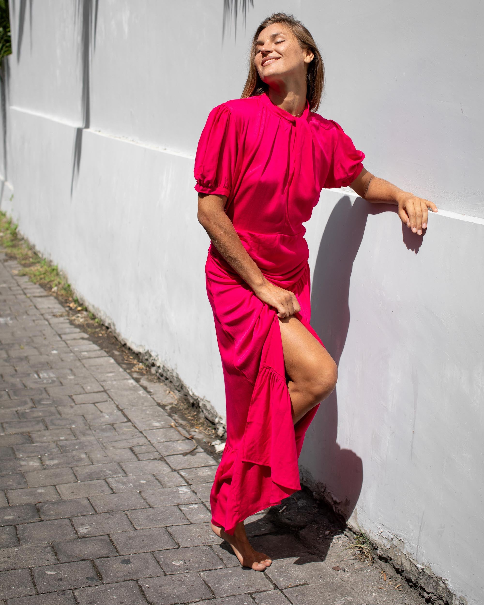 Kaia Dress - Fuchsia Bamboo