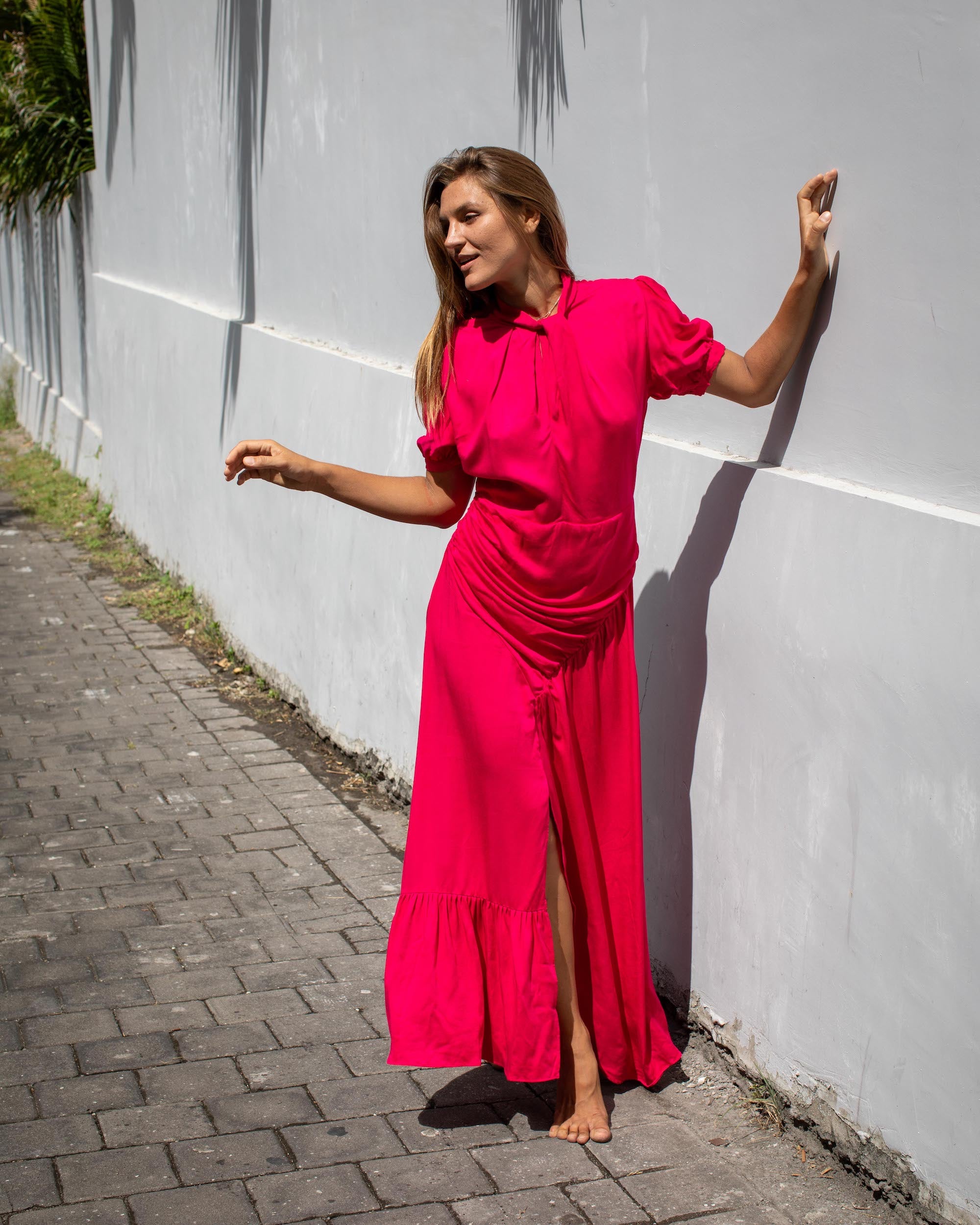 Kaia Dress - Fuchsia Bamboo