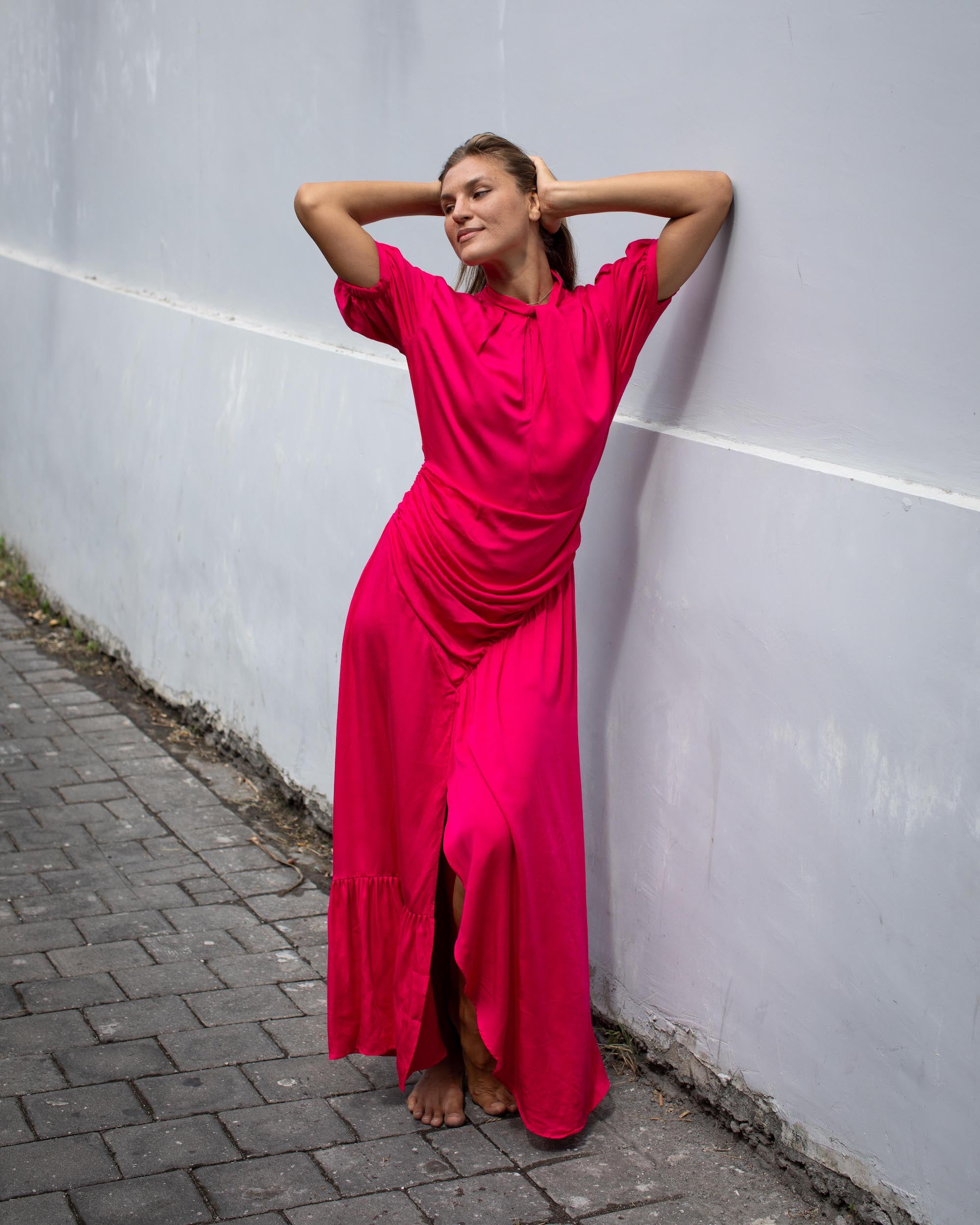 Kaia Dress - Fuchsia Bamboo