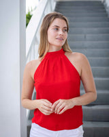 Lana Top - Poppy Red Crinkle