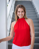 Lana Top - Poppy Red Crinkle