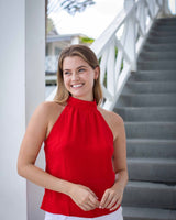 Lana Top - Poppy Red Crinkle