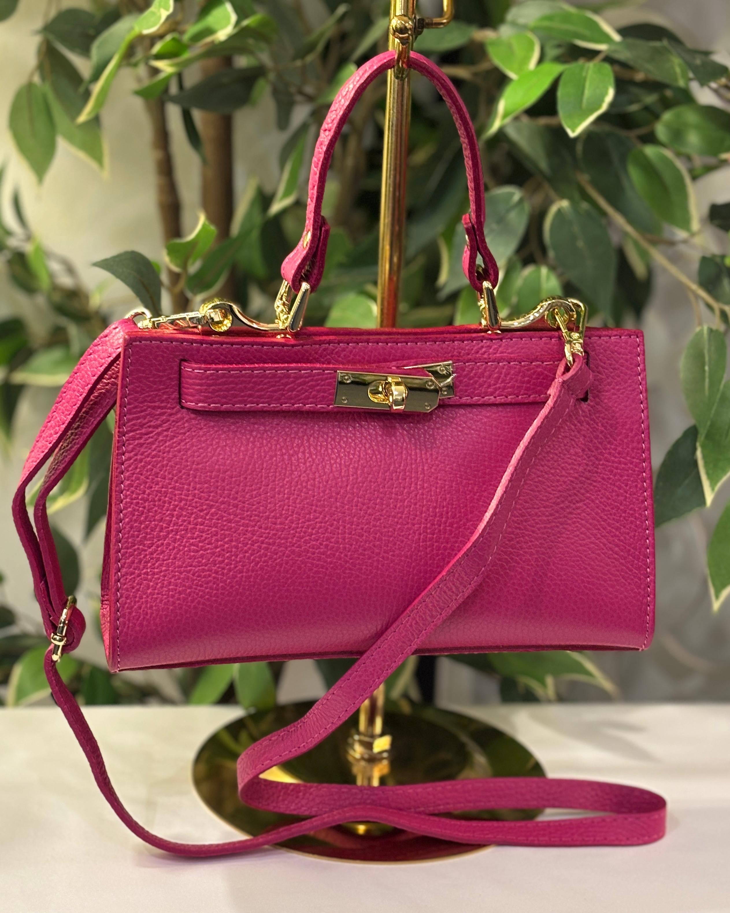 Lipari Leather Bag - Fuchsia