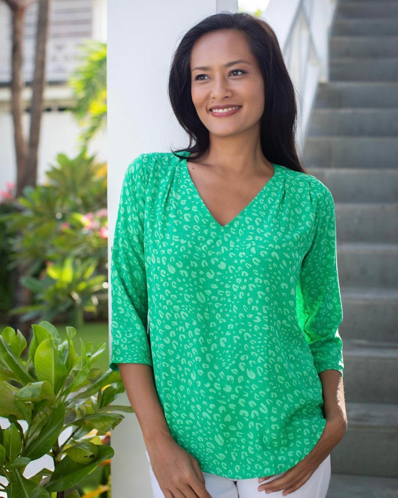 Lizzie Top - Green Petal