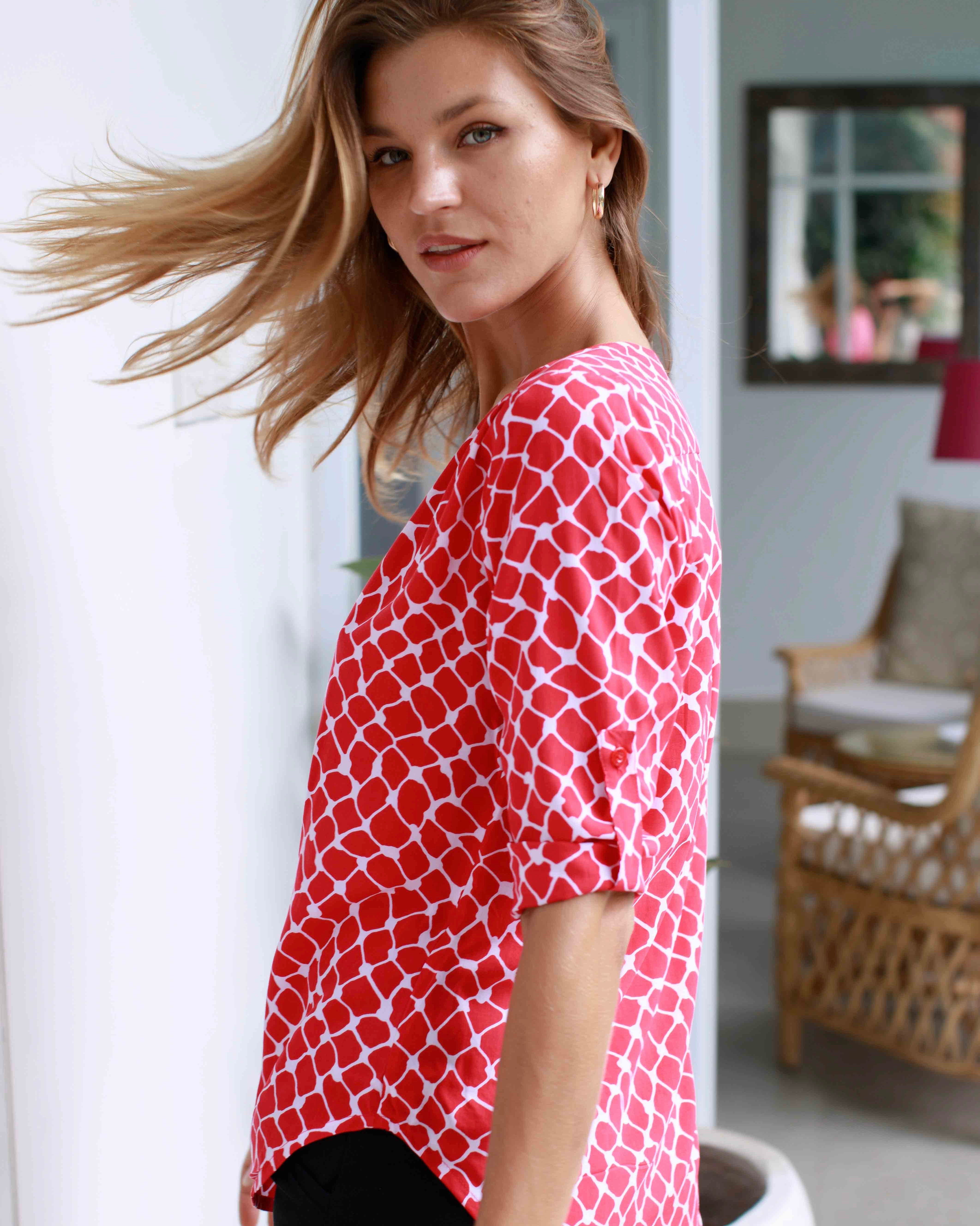 Lizzie Top - Raspberry Rose Net
