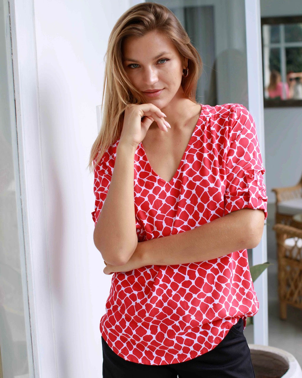 Lizzie Top - Raspberry Rose Net