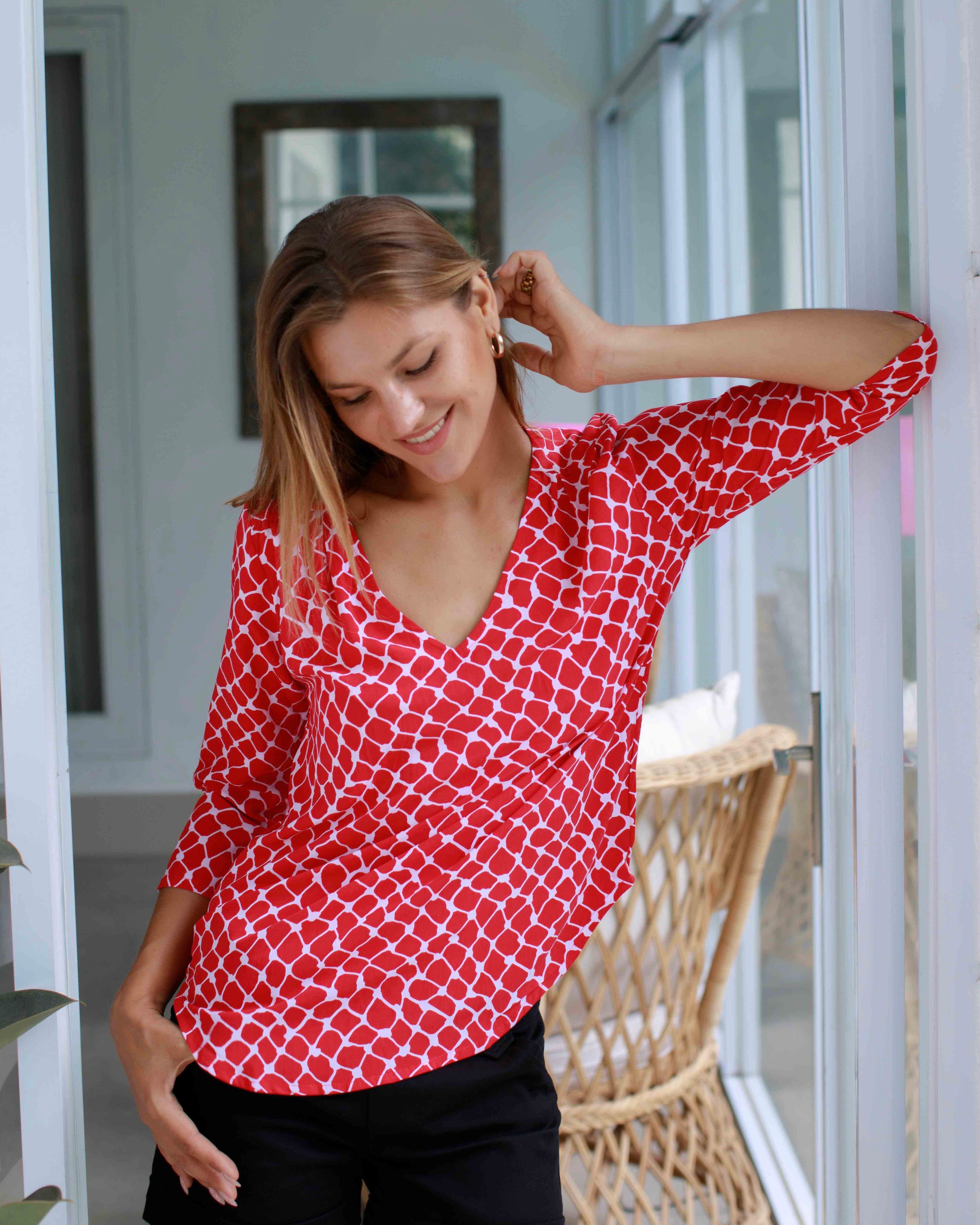 Lizzie Top - Raspberry Rose Net